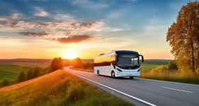 Preble NY motorcoach bus for 30 to 56 passengers, long trips and big groups